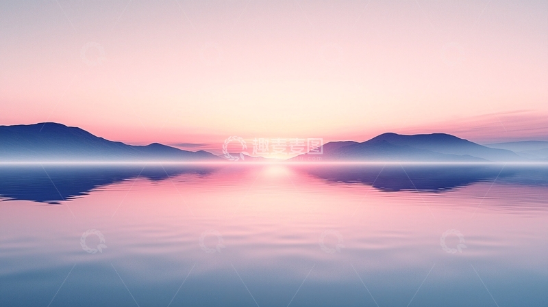 高清大图下载【趣麦麦图】粉色日出
