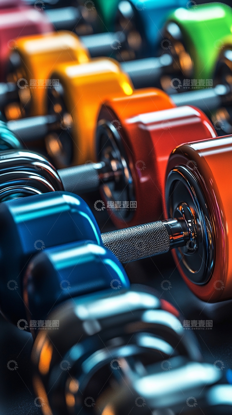 高清大图下载【趣麦麦图】彩色哑铃