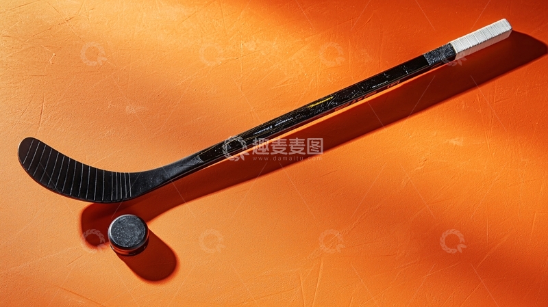 高清大图下载【趣麦麦图】冰球杆与冰球