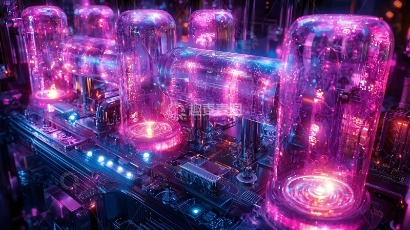 高清大图下载【趣麦麦图】紫色霓虹灯真空管