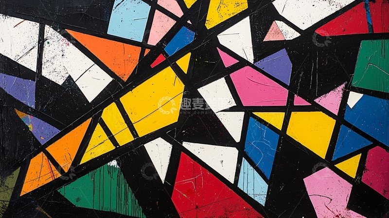 高清大图下载【趣麦麦图】抽象几何彩色