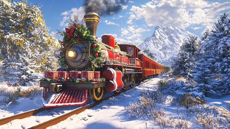 高清大图下载【趣麦麦图】圣诞火车
