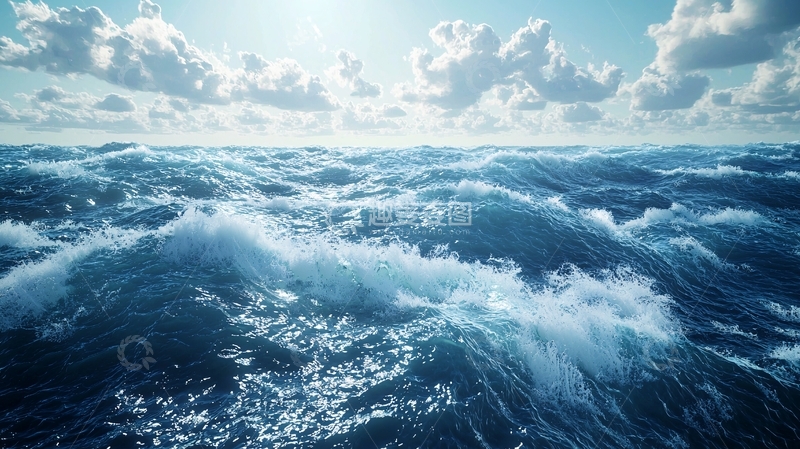 高清大图下载【趣麦麦图】波涛汹涌的海洋风景