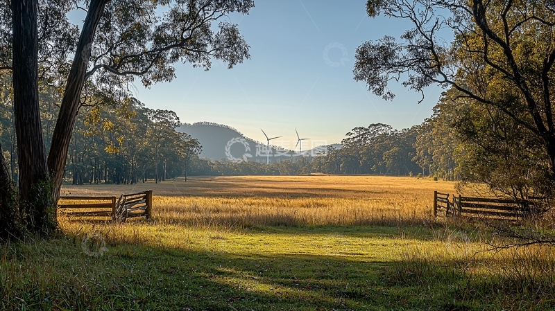 高清大图下载【趣麦麦图】阳光下的金色田野