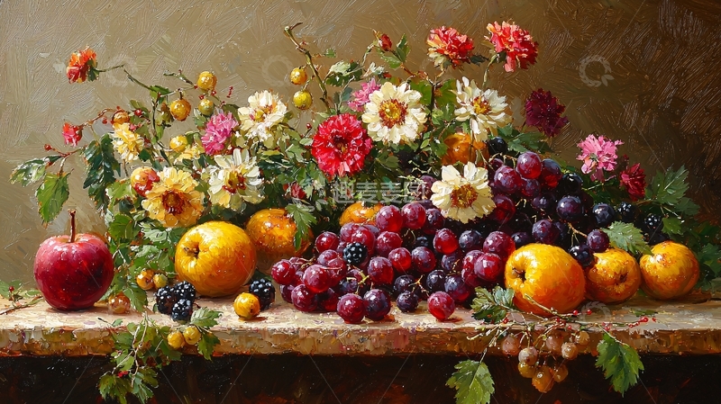 高清大图下载【趣麦麦图】静物油画