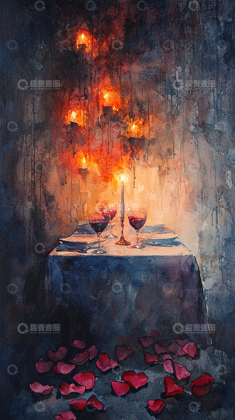 高清大图下载【趣麦麦图】浪漫烛光晚餐