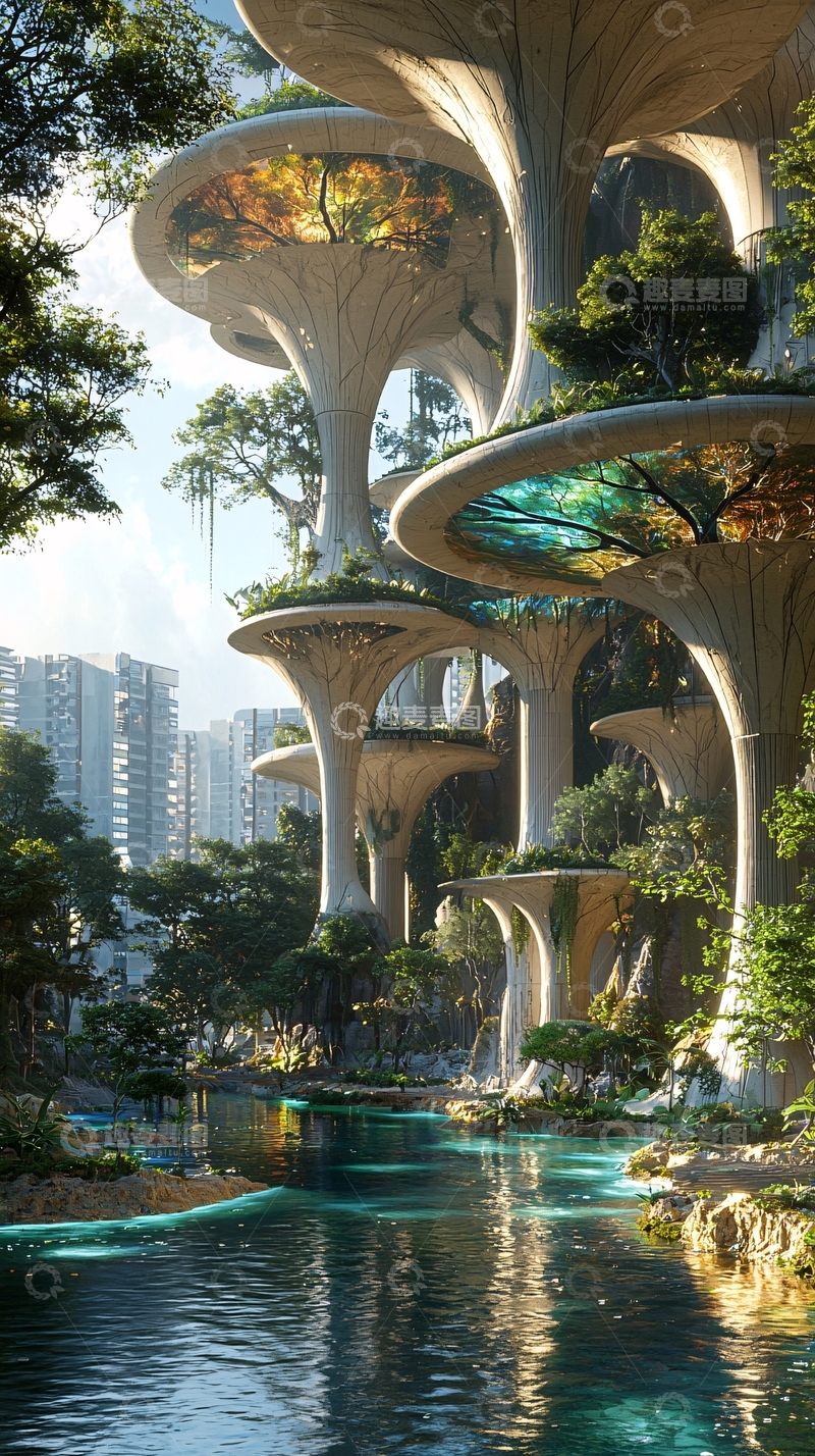 高清大图下载【趣麦麦图】未来生态建筑