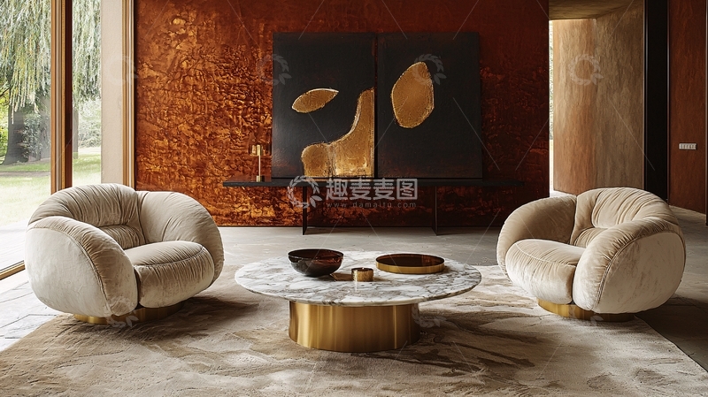 高清大图下载【趣麦麦图】现代轻奢客厅