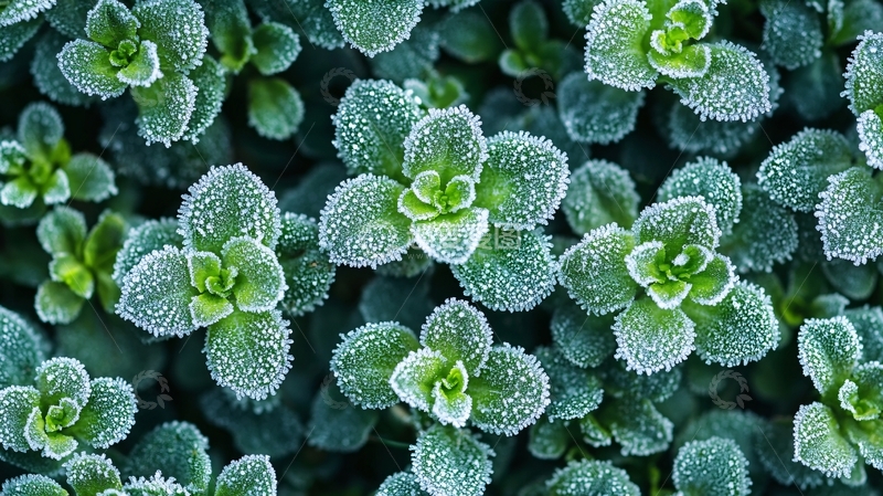 高清大图下载【趣麦麦图】微型植物被冰霜覆盖