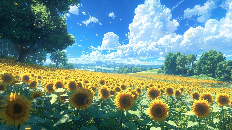 高清大图下载【趣麦麦图】向日葵花海