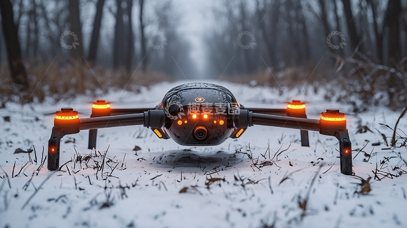 高清大图下载【趣麦麦图】冬季森林无人机