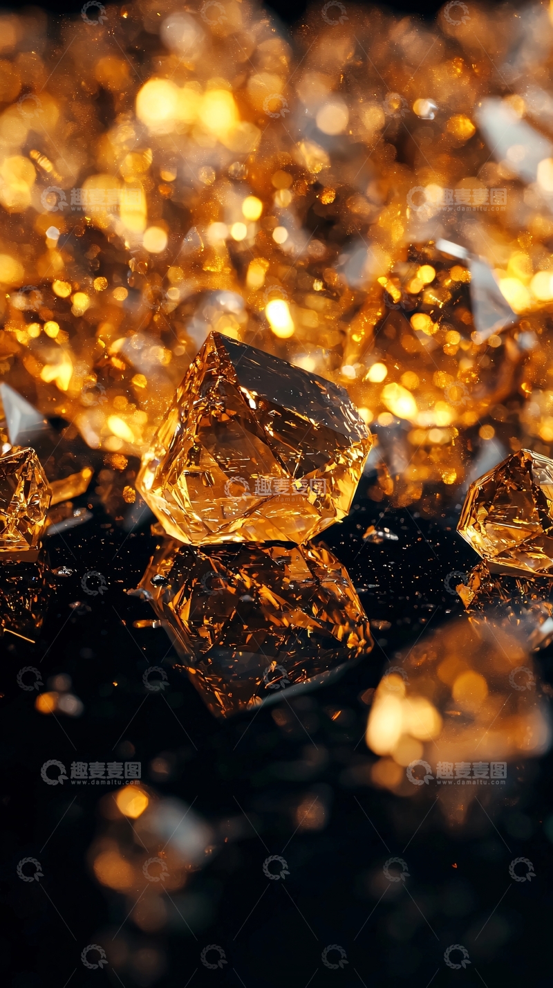 高清大图下载【趣麦麦图】金色水晶