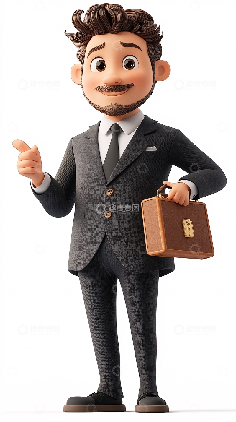 高清大图下载【趣麦麦图】卡通商务男士