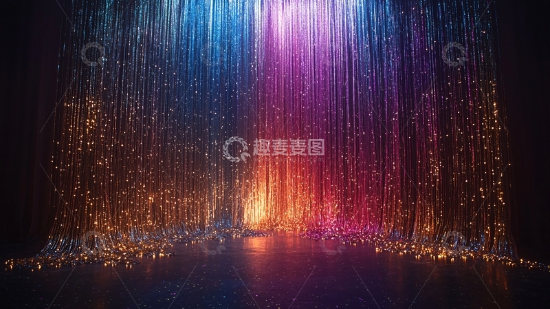 高清大图下载【趣麦麦图】绚丽多彩的光线瀑布