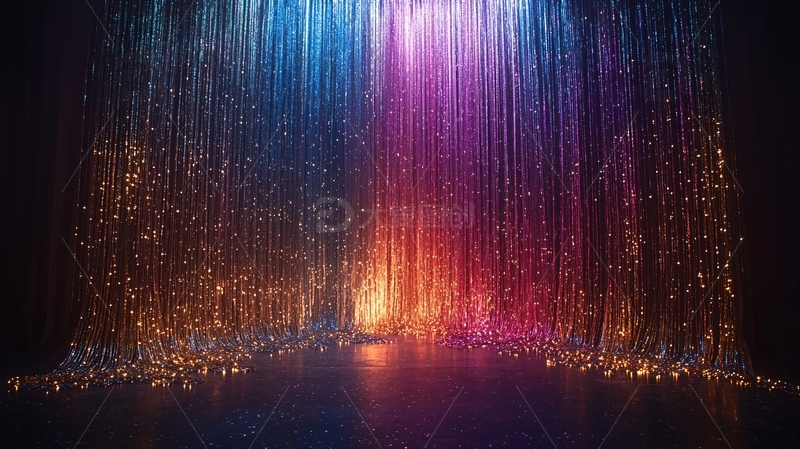 高清大图下载【趣麦麦图】绚丽多彩的光线瀑布