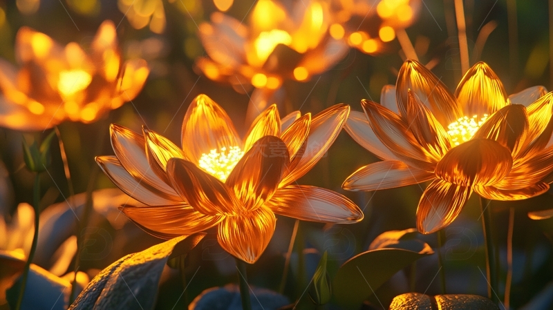 高清大图下载【趣麦麦图】发光莲花灯