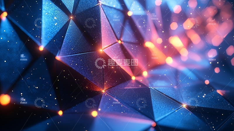 高清大图下载【趣麦麦图】科技感蓝色几何背景