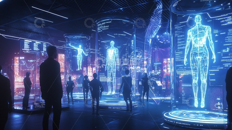 高清大图下载【趣麦麦图】未来科技感人体扫描