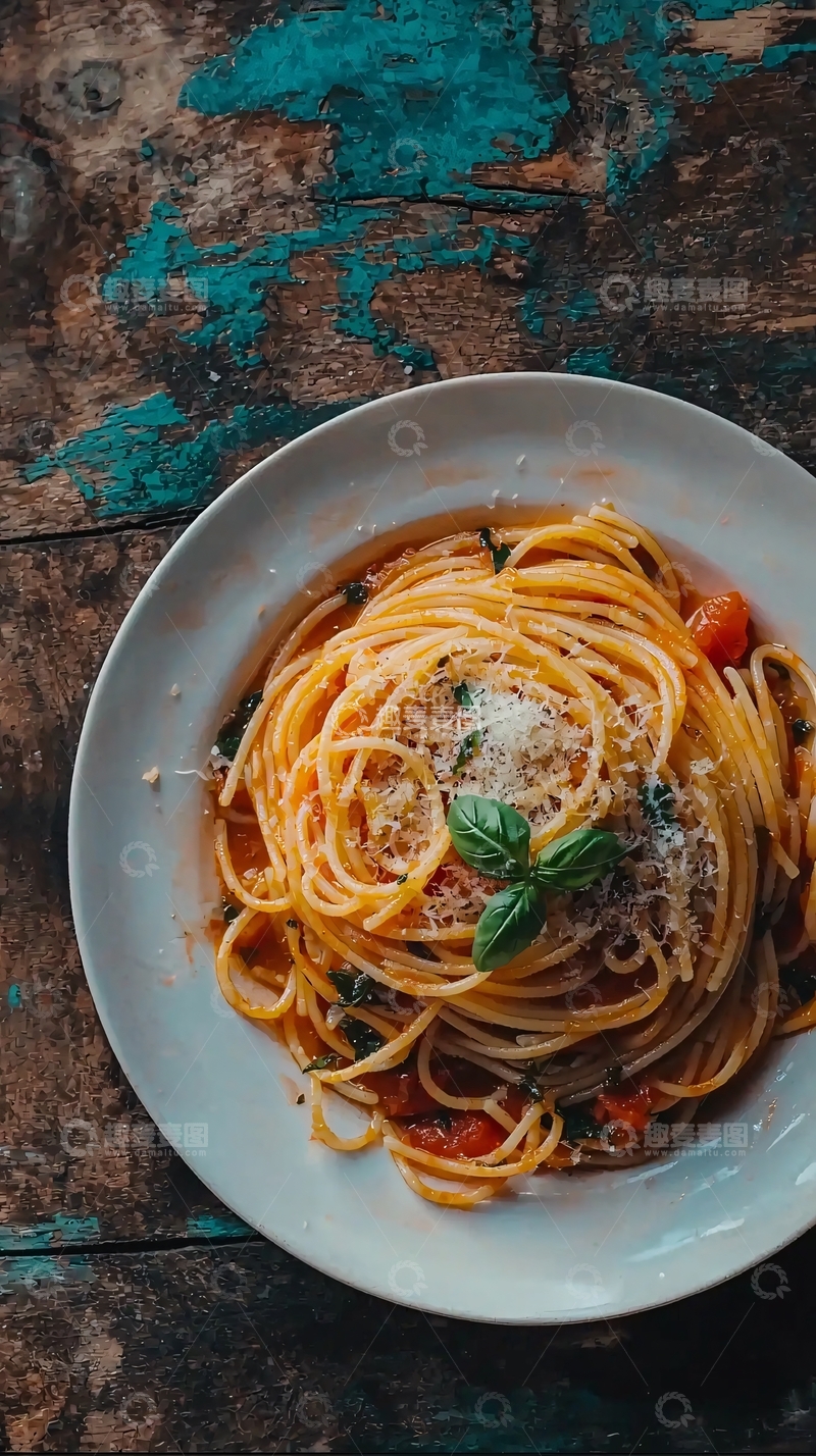 高清大图下载【趣麦麦图】意式番茄酱意面