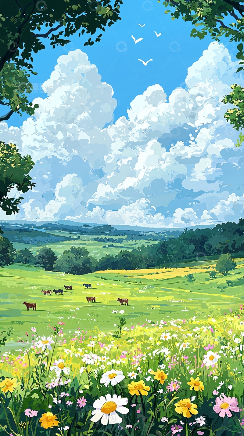 高清大图下载【趣麦麦图】夏日田园牧歌风光