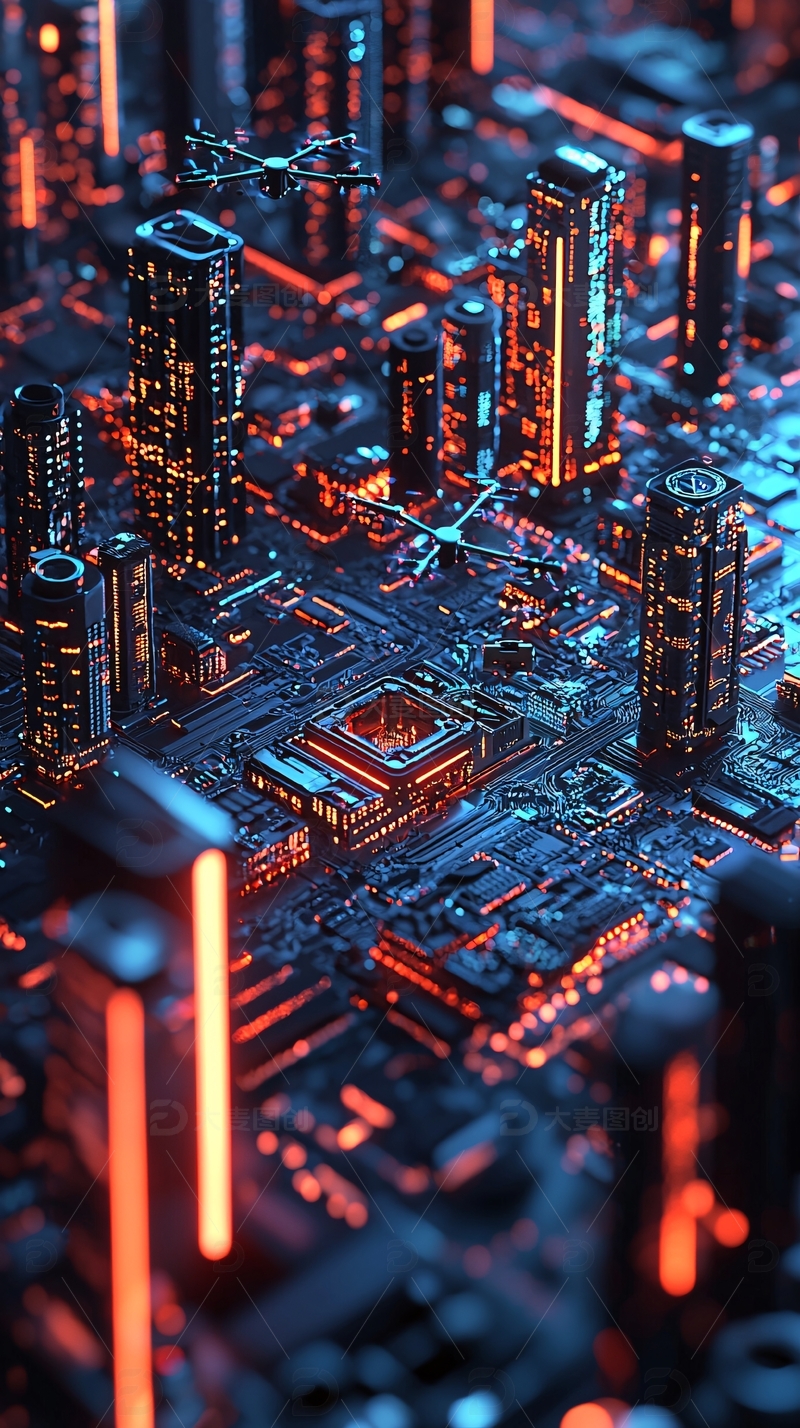 高清大图下载【趣麦麦图】电路板城市