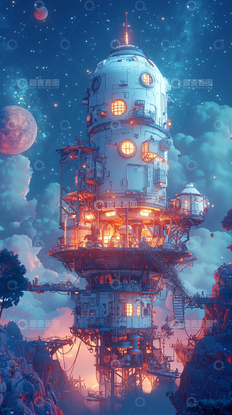高清大图下载【趣麦麦图】科幻未来城市建筑