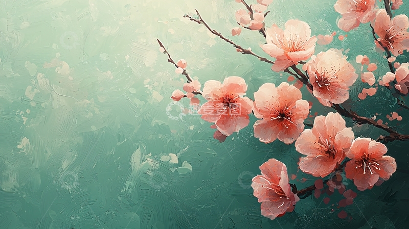 高清大图下载【趣麦麦图】水墨桃花