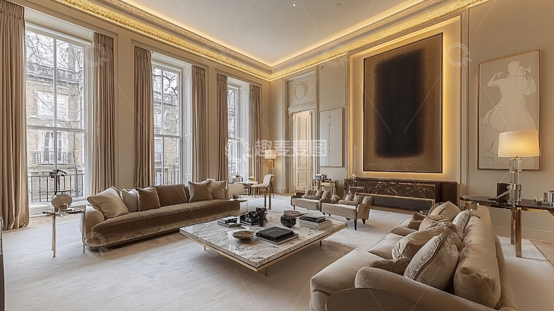 高清大图下载【趣麦麦图】极简奢华客厅装修设计