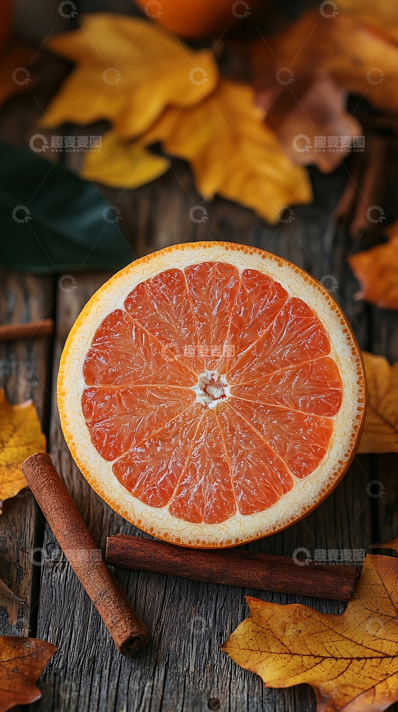 高清大图下载【趣麦麦图】秋日柑橘与肉桂