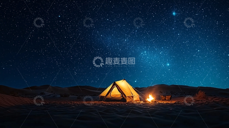 高清大图下载【趣麦麦图】星空下的帐篷