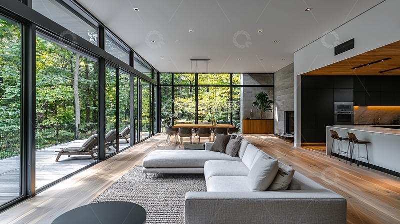 高清大图下载【趣麦麦图】现代简约别墅客厅