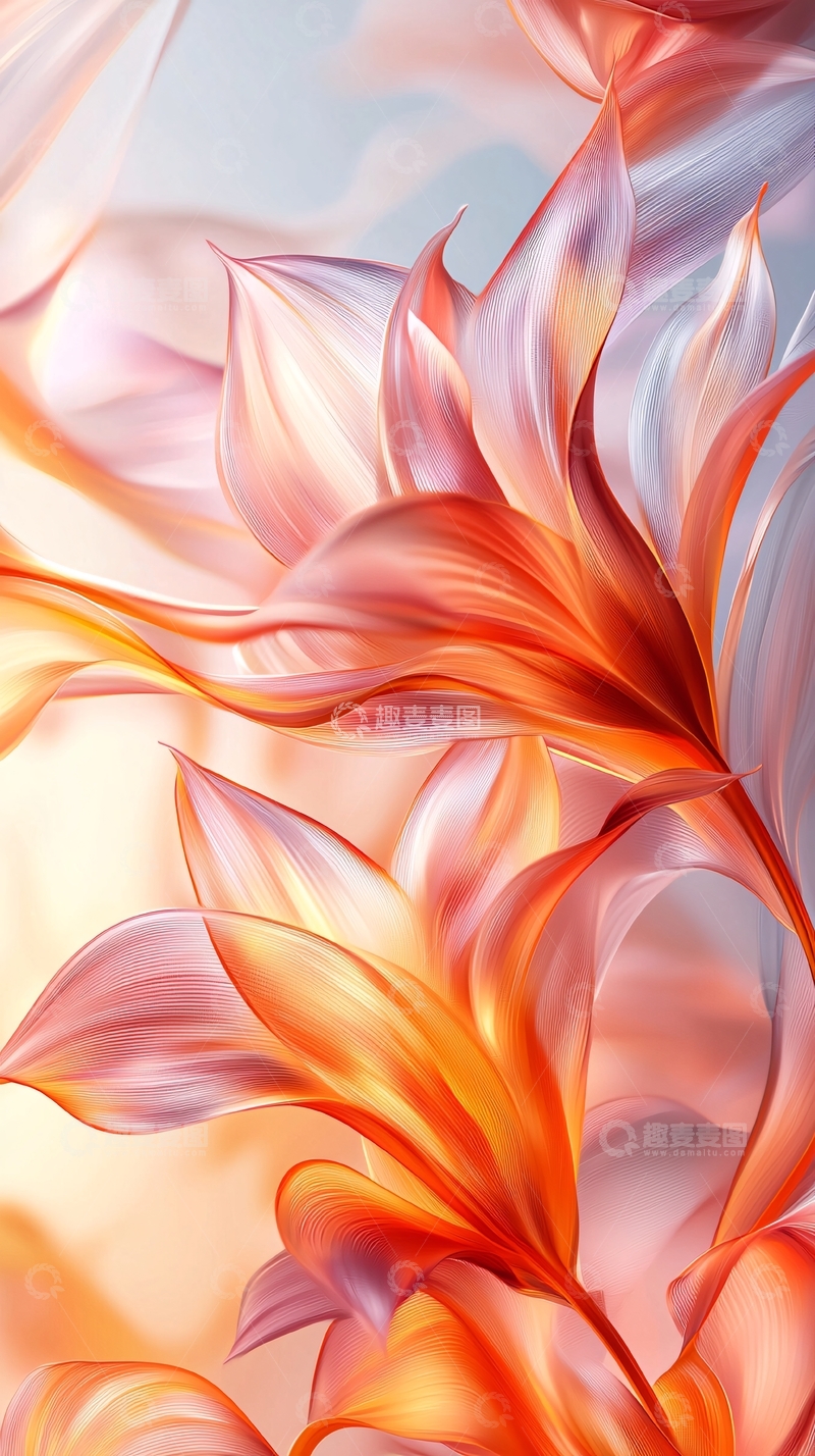 高清大图下载【趣麦麦图】抽象花卉油画风格