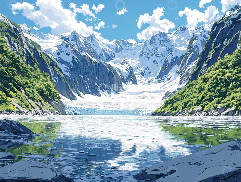 高清大图下载【趣麦麦图】雪山湖泊风景