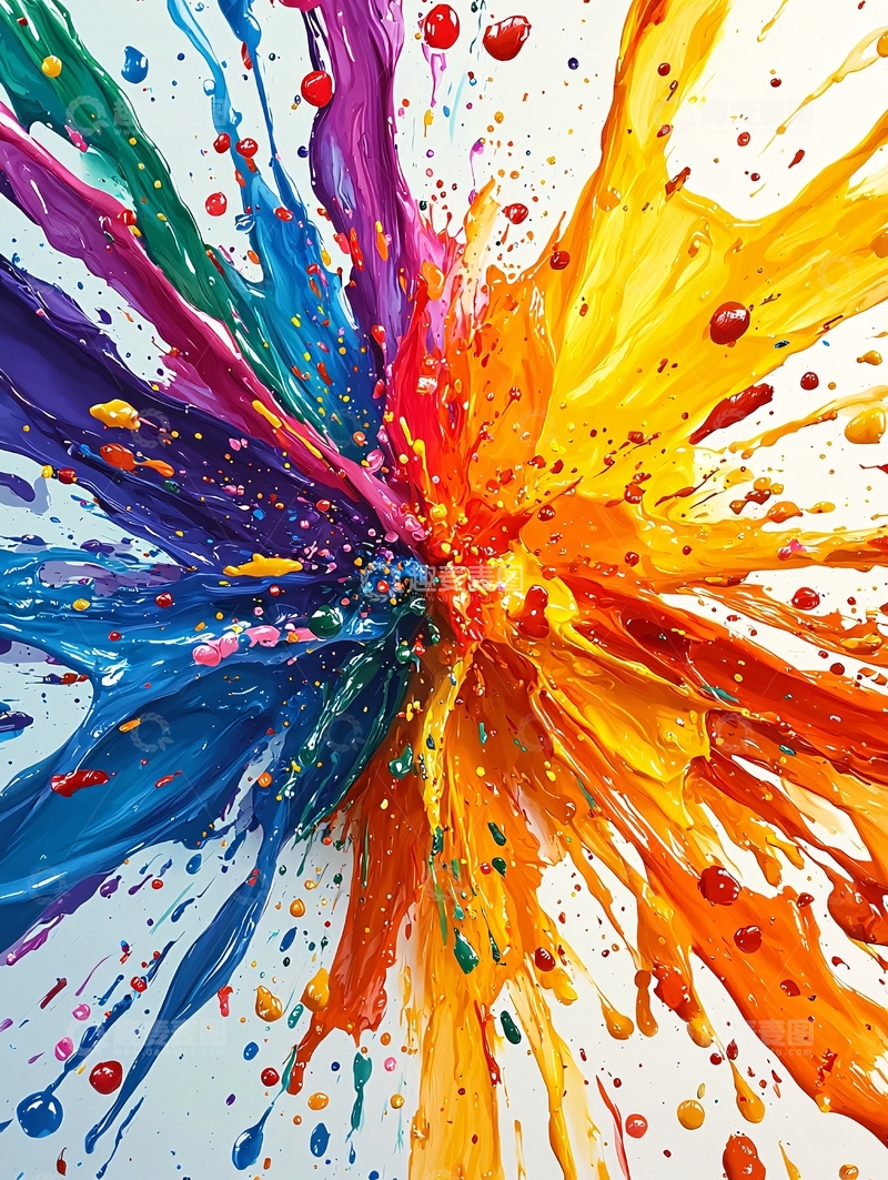 高清大图下载【趣麦麦图】彩色颜料飞溅