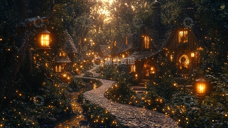 高清大图下载【趣麦麦图】森林小镇