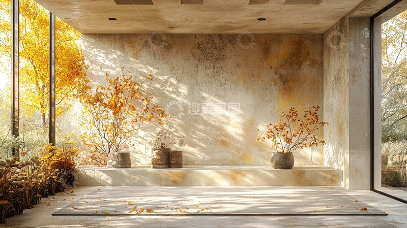 高清大图下载【趣麦麦图】极简风秋季室内空间