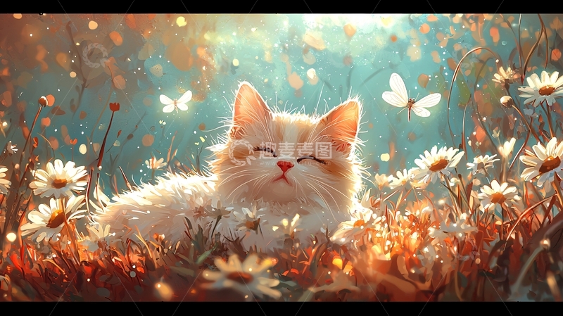 高清大图下载【趣麦麦图】阳光下的小猫