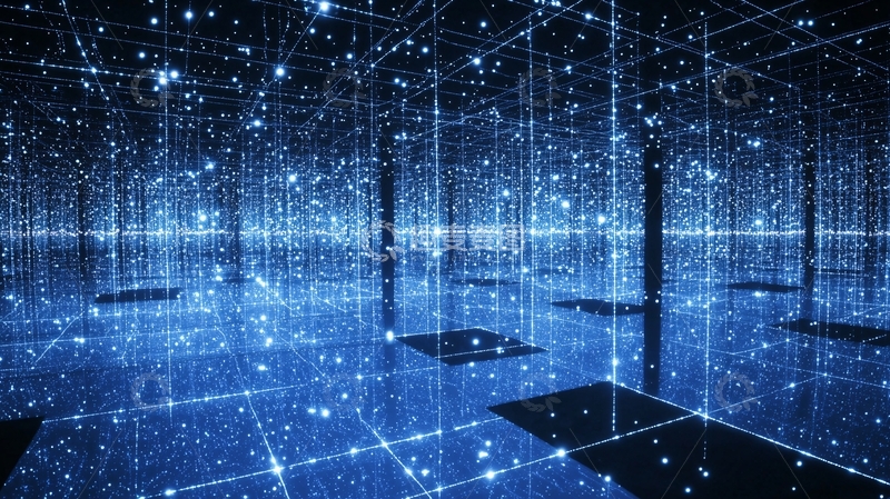 高清大图下载【趣麦麦图】蓝色光线迷宫