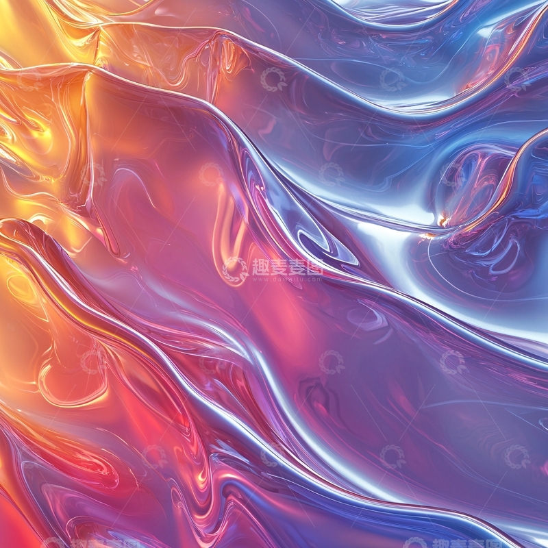 高清大图下载【趣麦麦图】流体金属质感