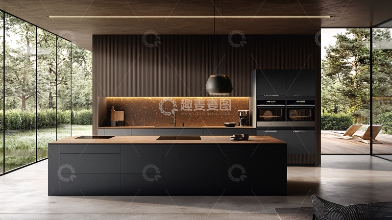 高清大图下载【趣麦麦图】现代简约厨房岛台设计