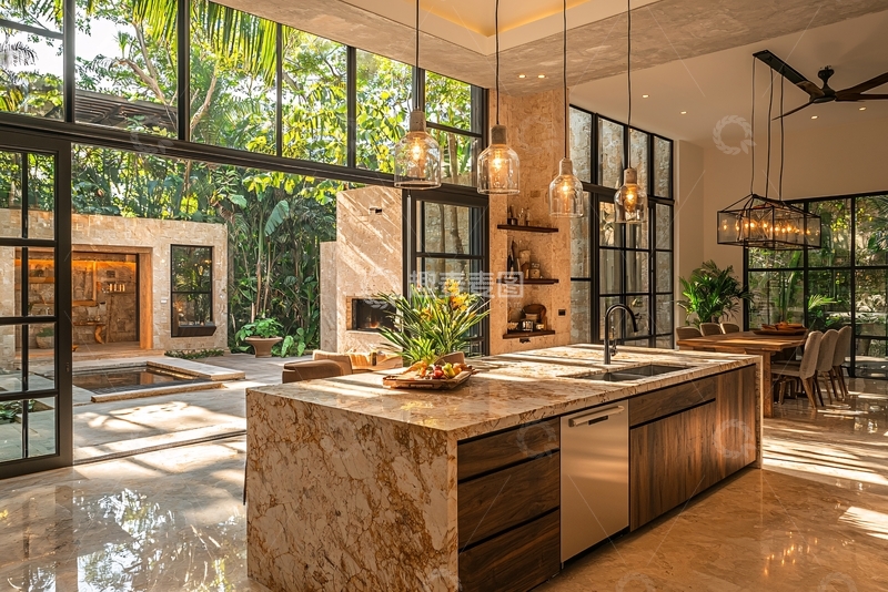 高清大图下载【趣麦麦图】现代风格开放式厨房