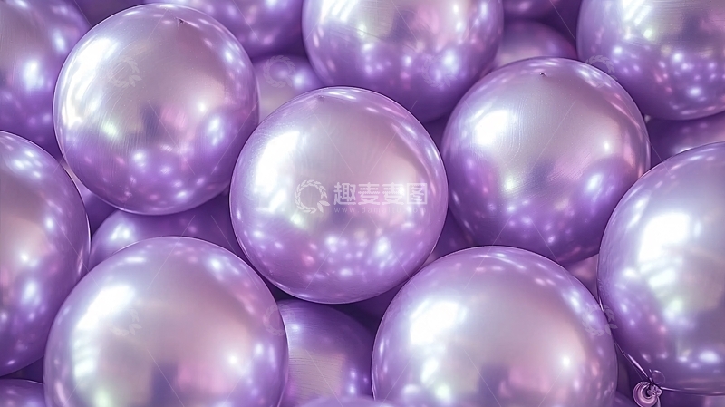 高清大图下载【趣麦麦图】薰衣草色亮面气球