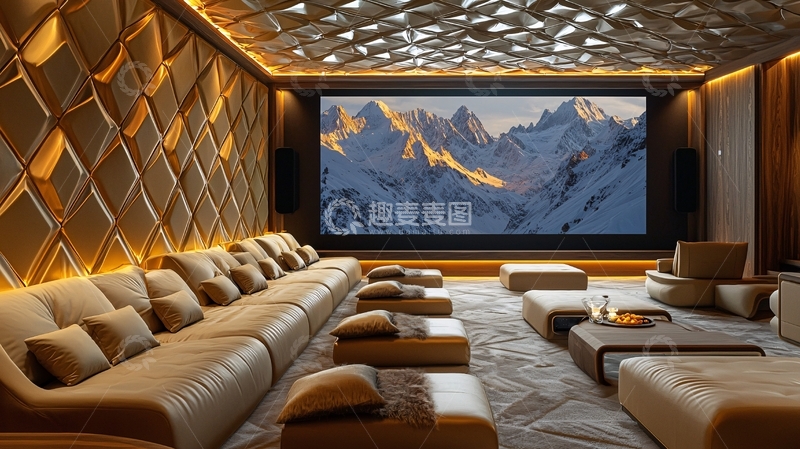高清大图下载【趣麦麦图】奢华家庭影院设计