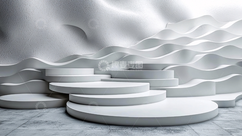 高清大图下载【趣麦麦图】抽象白色波浪背景