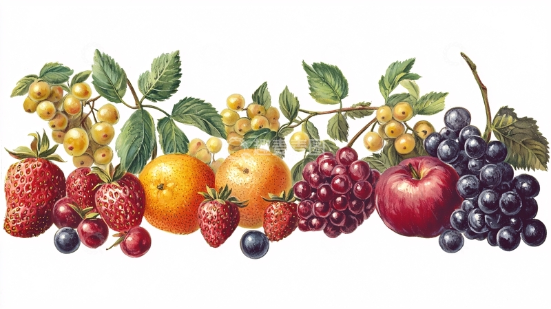 高清大图下载【趣麦麦图】水果彩绘横幅