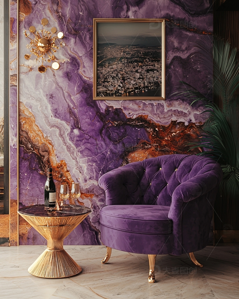 紫色大理石背景墙