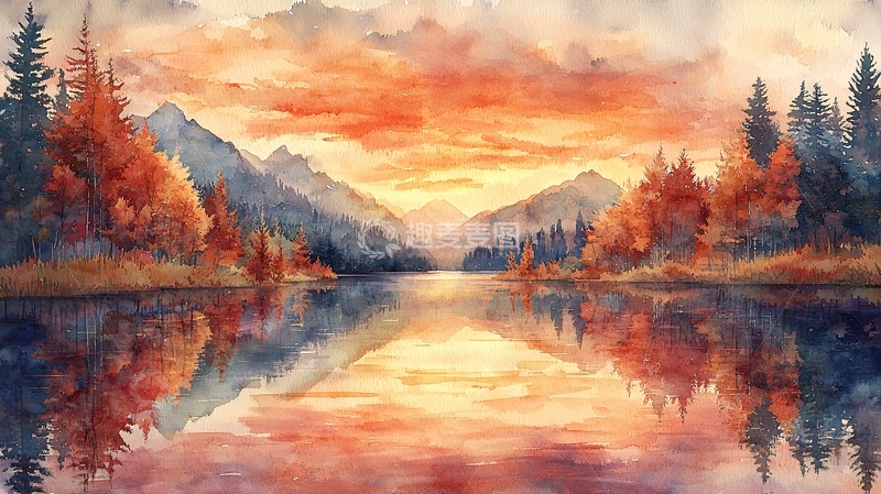 高清大图下载【趣麦麦图】水彩风景画