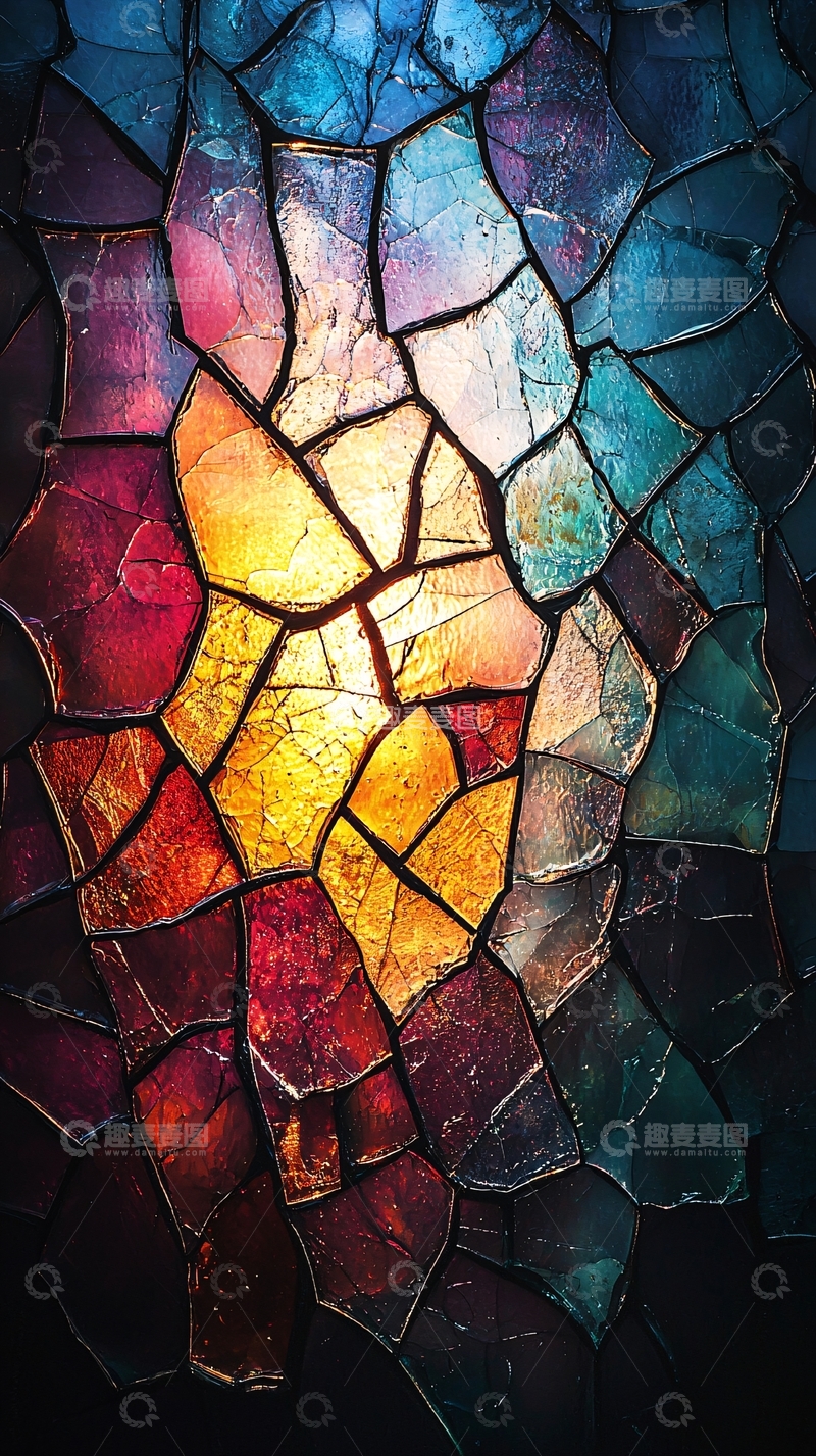 高清大图下载【趣麦麦图】彩色玻璃碎片艺术效果
