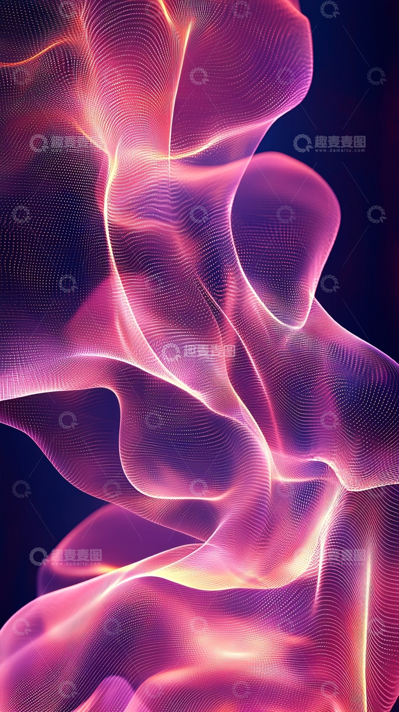 高清大图下载【趣麦麦图】紫色粉色光线流动抽象图