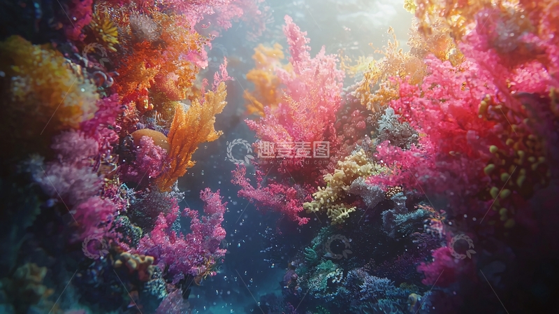 高清大图下载【趣麦麦图】梦幻多彩珊瑚礁